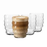 KROSNO Coffee Glasses for Latte, Cappuccino and Latte Macchiato Set of 4 440 ml