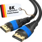 KabelDirekt 8K DisplayPort Cable 3m Display Port, for PC/Laptop/Monitor at 4K60Hz / Gaming at 144Hz (Prime Exclusive)