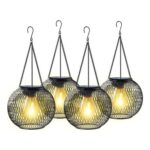 KagoLing Vintage Solar Lanterns Outdoor Hanging 4-Pack