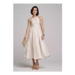 Kaleidoscope Champagne Pleat Detail Midi Dress