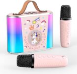 Karaoke Machine for Girls Birthday Presents Age 3-15 Year Old (Pink)