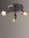 Keely 3 Spotlight Ceiling Plate, Brushed Chrome (£2.95 C&C)