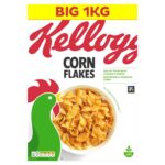 Kelloggs Corn Flakes Breakfast Cereal 1kg – £3.80 S&S