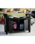 Keter Unity XL BBQ Table with storage and steel top