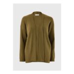 Khaki Baby Cable Open Front Cardigan