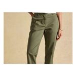 Khaki Green Slim Fit Chino Trouser with Elasticated Waist