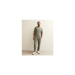 Khaki Relaxed Straight Leg Pintuck Joggers