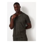 Khaki Textured Co-Ord Shirt