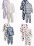 Kids 2 Pack Pyjamas Sets – Heart & Floral / Transport Animals / Dog & Bone / Camo & Striped ( age 1-7 yrs ) – free click and collect