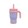 Kids BPA-Free Double-Wall Insulated Stainless Steel Tumbler 420ml Pink Straw