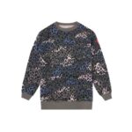Kids Khaki with Green Wild Camo Oversized Sweatshirt