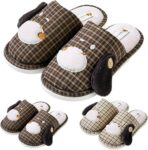 Kids Slippers Cartoon Dog Slippers Boys Girls Home Sliders Checked Shoes