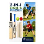 Kids Wooden Cricket & Rounders Garden Game Set with Mesh Carry Bag