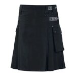 Kilt Midi Skirt Black by Black Premium by EMP
