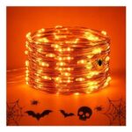 Kimuwote Orange Fairy Lights, 6m 60 LED Battery Halloween Decor