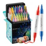 Kitire 48-Color Dual-Tip Acrylic Paint Pens (Fine & Brush)