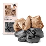 Kitsch Satin Hair Scrunchies, 2-Pack, Charcoal & Gold – £7.29 S&S Voucher