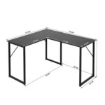 L-Shaped Corner Desk 129 Cm Home Office Computer Table with Metal Frame