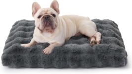 LE SURE Washable Medium Dog Bed with Soft Bubble Fleece, 76x51cm Grey