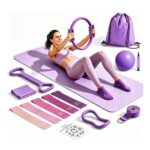 LEDSUUEI 14-Piece Pilates Kit with Ring, Ball, Resistance Bands