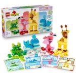 LEGO DUPLO Animal Building Game – Educational Shape and Colour Sorting Toy for Toddlers w/Figures & Cads 10472