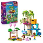 LEGO Friends Cat Birthday Party & Tree House Toy – incl. 2 Mini Dolls & 5 Animal Figures plus a Rotating Table, Pinata & Fun 42666