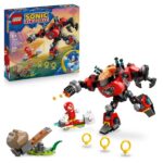 LEGO Sonic the Hedgehog Knuckles vs. Dr. Eggman Egg Crusher Mech Toy – Building Set incl. 2 Minifigures, Rings & Chaos Emeralds – 77005