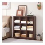LELELINKY 9-Cube Storage Bookcase, 41-Inch Wide, Walnut