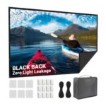 LEORFI 72-Inch Projector Screen with Black Backing, Portable