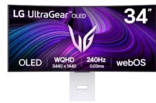 LG 34GX90SA-W 34 LG UltraGear OLED Gaming Monitor, 240Hz Refresh Rate, 0.03ms GTG Response Time, White With Blue Light Card & Pay By Paypal