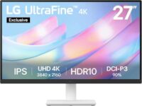 LG UltraFine 27US50Z-W Monitor (Excl.) 27 inch 4K UHD IPS, White 4K UHD IPS, 60Hz, 5ms, DCI-P3 90%, 10bit, HDR10, Flicker Safe
