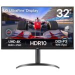LG UltraFine Monitor 32UR500K-B – 4K UHD VA 32 inch, 60Hz, 4ms GtG, HDR10, Tilt Adjustment, Built-in Speakers, HDMI, DisplayPort, Black