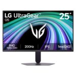 LG UltraGear G5 25G523B-B 25 inch FHD 200Hz IPS Gaming Monitor sRGB 99%, HDR10, 1ms GtG, GSYNC, FreeSync Premium, Tilt Adjustable Stand