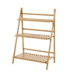 LIFE IDEAS 3-Tier Foldable Wooden Ladder Shelf Brown