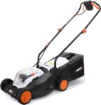 LIGO 20V Cordless Lawnmover, 33cm Cutting Width, 25L Grass Bag, 3 Cutting Height Adjustment, with 2 2.0Ah Battery and Fast Charger, for Small Garden, Yard