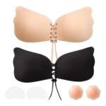LLIMRNT Winged Push-up Sticky Bra, 2-Pack, Strapless, Reusable