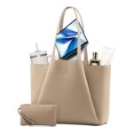 LOVEVOOK 15.6-Inch Laptop Bag for Women, PU Leather Shoulder Tote