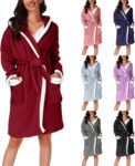 Ladies Dressing Gowns Towelling Bath Robes Hooded Dressing Gown