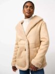 Ladies Faux Shearling Jacket Coat – free C&C