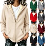 Ladies Hoodies Teddy Fleece Jacket for Women UK Warm Sherpa Lined Coat