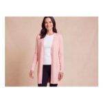 Ladies Pink Edge to Edge Cardigan, Also Available in Black & Navy