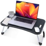 Laptop Desk, Laptop Bed Table with Foldable Legs, Book Holder and Cup Slot (Black). Sold by HoomTop Direct FBA