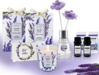 Lavender Scented Candle & Reed Diffuser Home Aroma Gift Set for Women
