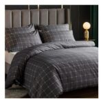 Lazzaro King Size Duvet Cover Set, Charcoal