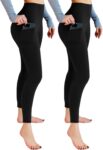 Leafigure 2-Pack High Waist Gym Leggings with Pockets for Women