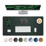 Leather Desk Mat, Non-Slip, Waterproof, 90×43 Cm, Dark Green