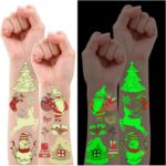 Leesgel Christmas Stocking Fillers, 10 Sheets Luminous Temporary Tattoos