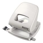 Leitz Hole Punch, 30 Sheets, Guide Bar, 50060004 Arctic White