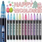 Lenski Stocking Fillers Kids, 12 Glitter Pens & Colouring Pens, Girl Gifts
