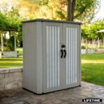 Lifetime 4ft 8 x 3ft 2 (1.47 x 0.97m) Rough Cut Vertical 2,060 Litre Storage Shed with Shelves – Model 60375U